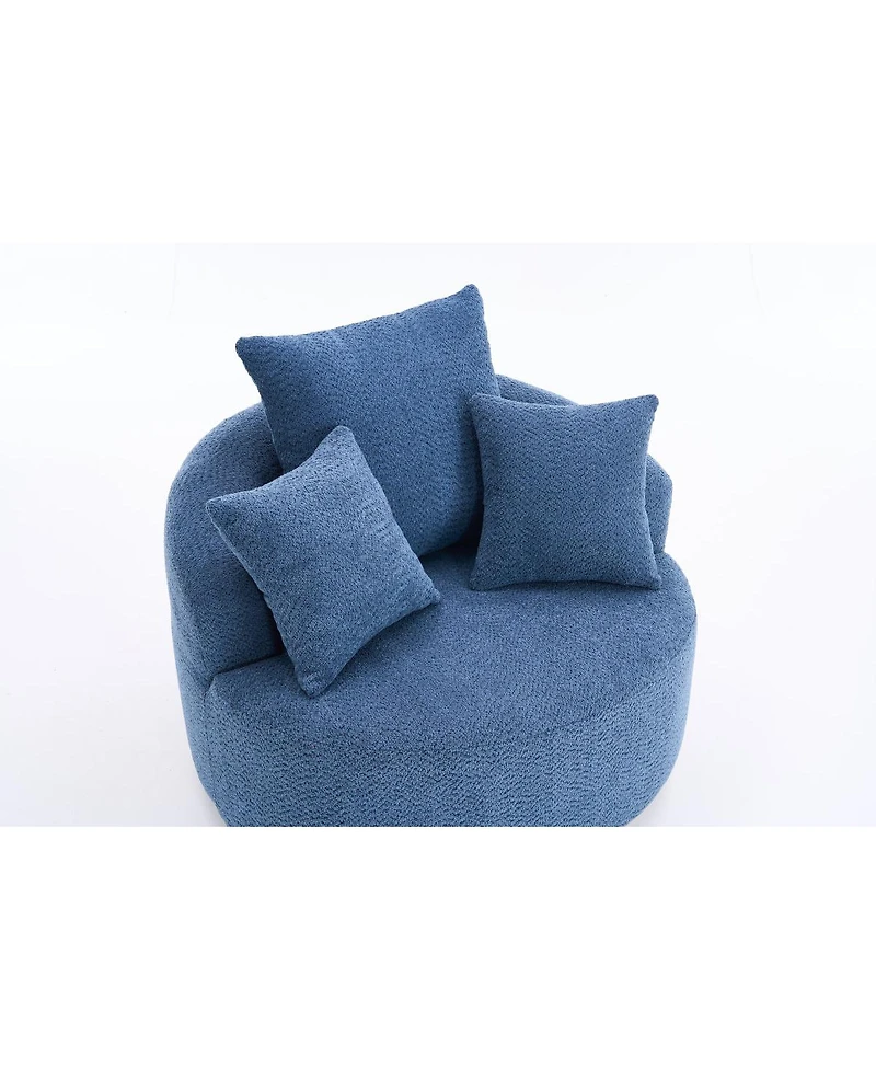 Streamdale Furniture 360° Swivel Accent Barrel Chair with 3 Removable Pillows