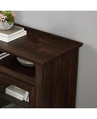 Streamdale Furniture Contemporary Media Stand with 18" Fireplace Insert, Brown, 60"W