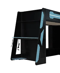 Streamdale Furniture Twin Wood Loft Bed with Desk