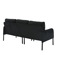 Streamdale Furniture Oversized Corduroy Loveseat Sofa with Metal Legs & Side Pockets