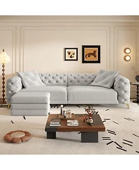 Streamdale Furniture 3-in-1 Convertible Sleeper Sofa, 28.4" Deep Seat Pull Out Sofa Bed