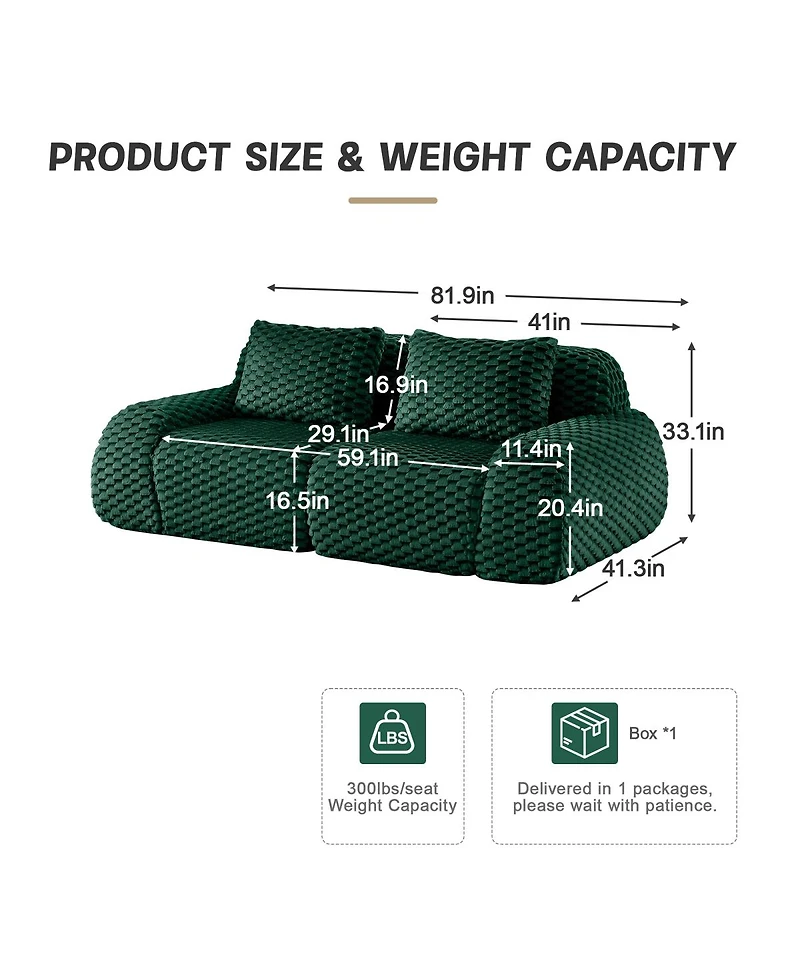 Streamdale Furniture Modern Modular Flannelette Sectional Sofa - Green