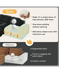 Streamdale Furniture 2-Seater Tufted Sofa Couch, Velvet Fabric, No Assembly, Black