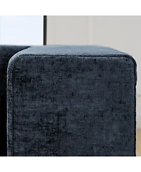 Streamdale Furniture 143" Cloud Sectional Couch with Comfy Chaise, U-Shaped Modular Sofa, Blue