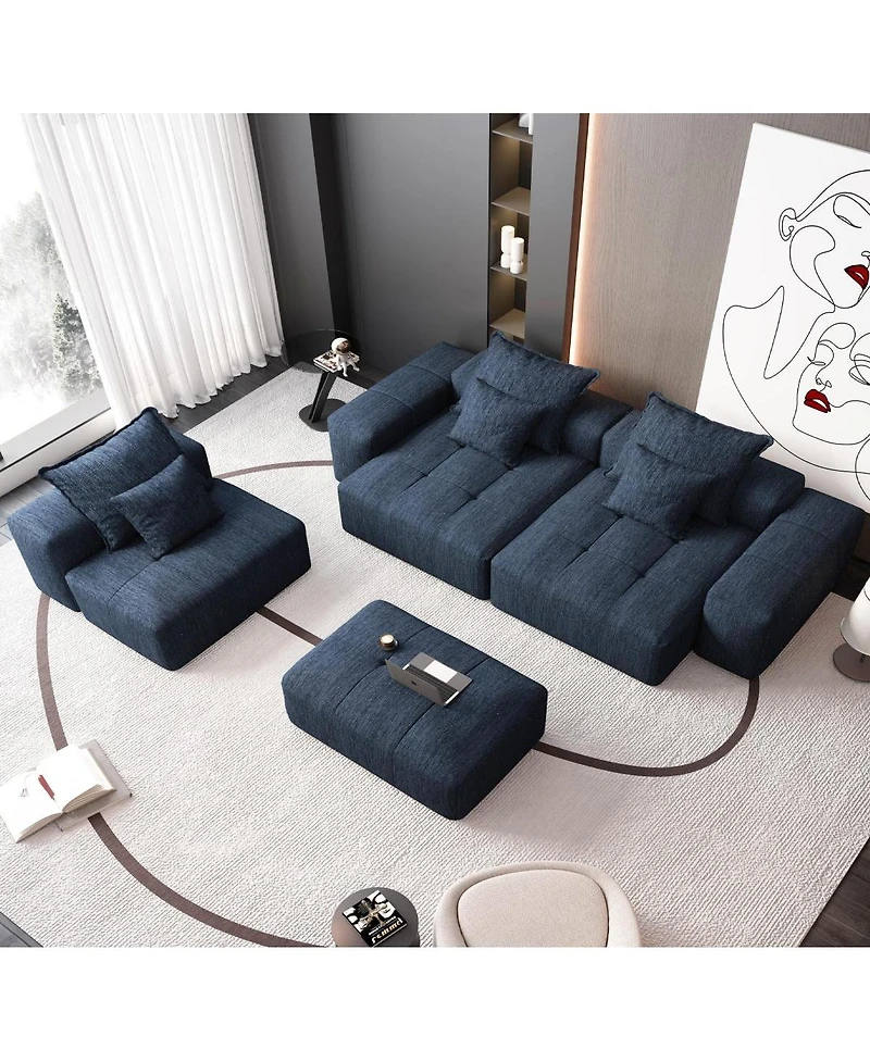 Streamdale Furniture Modern Oversized Modular Sectional Sofa with 6 Pillows