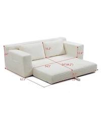 Streamdale Furniture Memory Foam Cloud Loveseat Sofa, 2-in-1 Convertible Folding Couch Bed