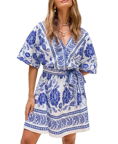 Cupshe Women's Clouded Floral Mini Beach Dress