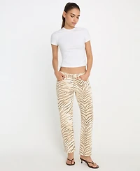 Good American Women's Vintage-Inspired Straight Tiger Print Jeans