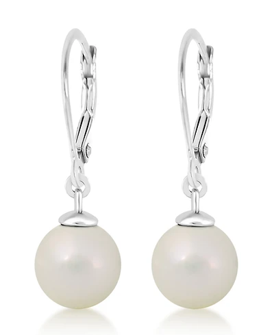 Chanteur/Girl/Pearl White Gold Palladium Plating Leverback Earring