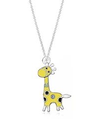 Chanteur/Girl/Giraffe Crystal White Gold Palladium Plating Necklace