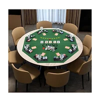 Hongge Folding Poker Table Top for 8 Players with Felt Surface Cup Holders and Chip Trays