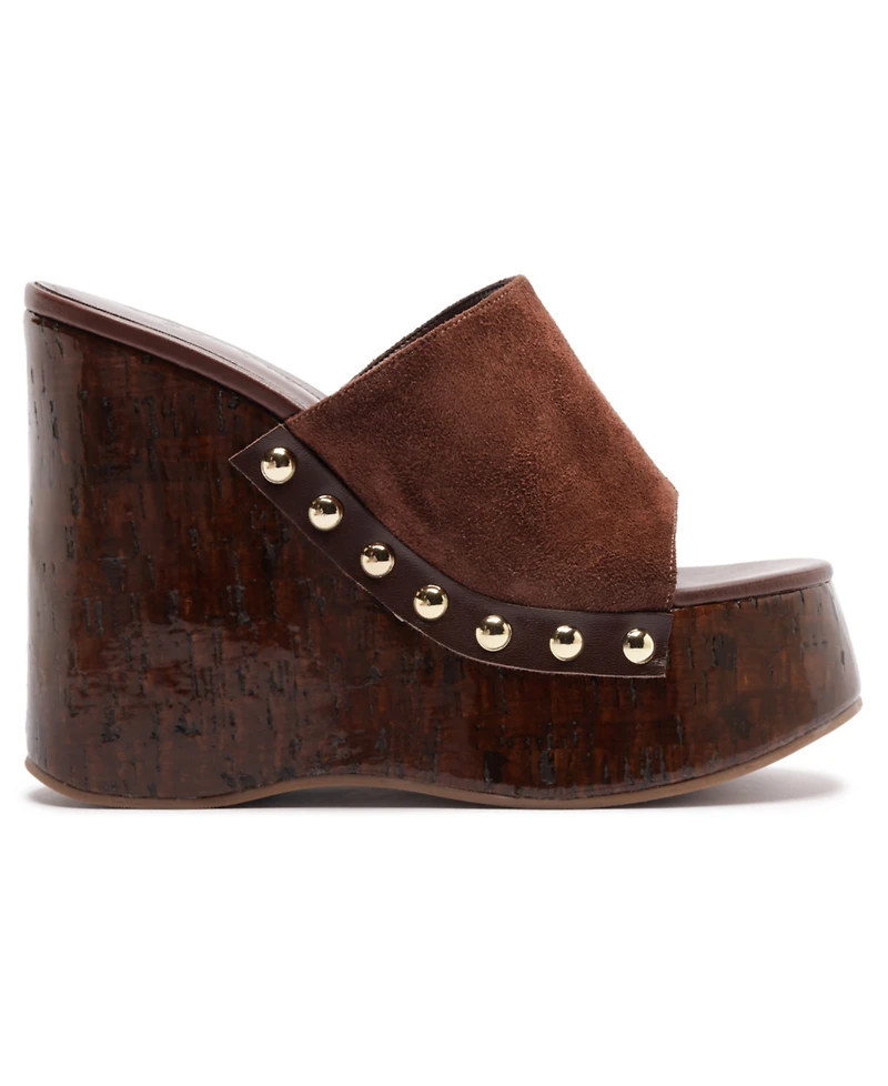 Schutz Women's Dalle Studs Slip-On Wedge Sandals