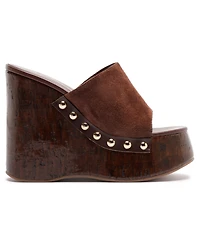 Schutz Women's Dalle Studs Slip-On Wedge Sandals