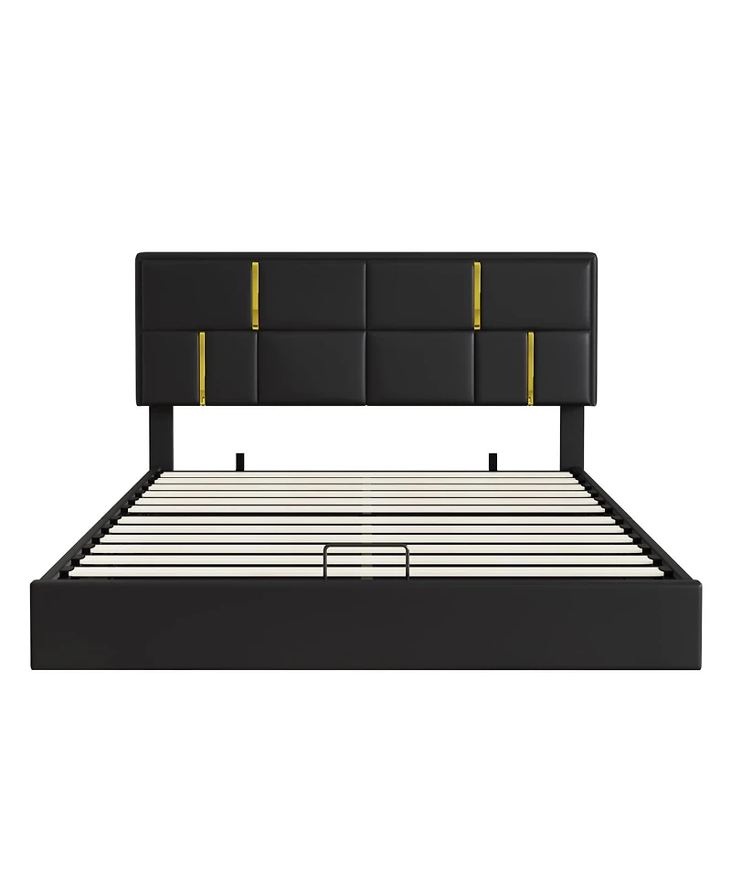 Streamdale Furniture Upholstered Platform Bed with Hydraulic Storage