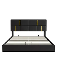 Streamdale Furniture Upholstered Platform Bed with Hydraulic Storage