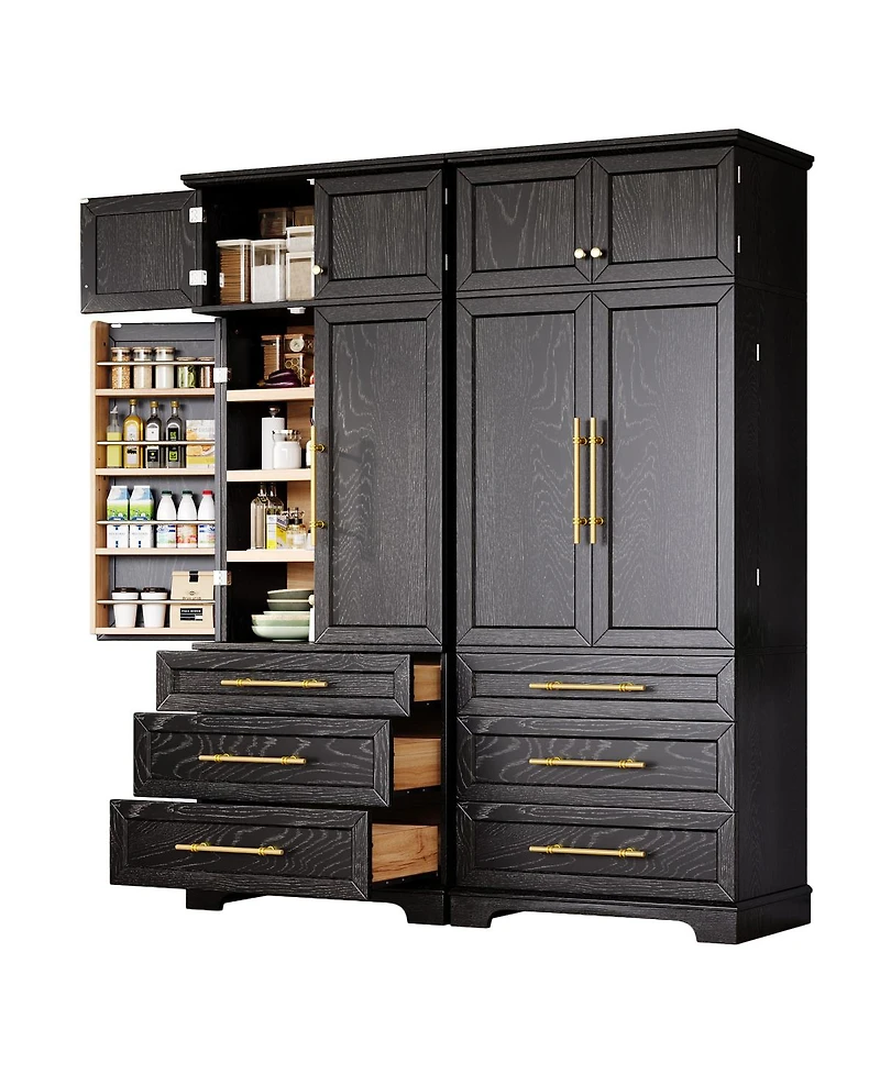 Streamdale Furniture Farmhouse Kitchen Pantry Cabinet with 8