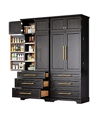 Streamdale Furniture Farmhouse Kitchen Pantry Cabinet with 8