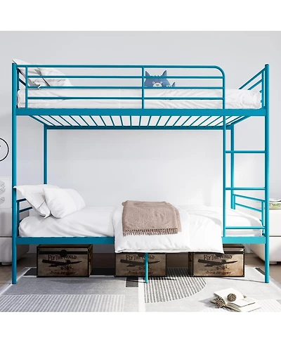 Streamdale Furniture Metal Twin Over Twin Bunk Bed with Ladder