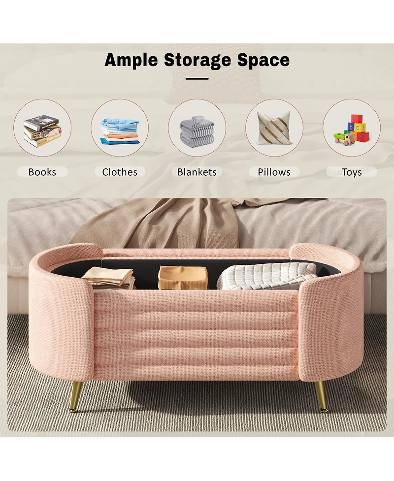 Streamdale Furniture Modern Storage Ottoman Upholstered Bench for Living Room, Bedroom