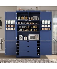 Streamdale Furniture Freestanding Kitchen Pantry, Shaker Style Storage