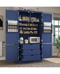Streamdale Furniture Freestanding Kitchen Pantry, Shaker Style Storage