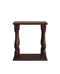 Streamdale Furniture Antique Coffee Side Table with Rubbed Gris Finish 23.5 x 23.5 x 25.25 in