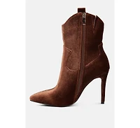 Nat-love Womens Velvet Cow Girl ankle boot