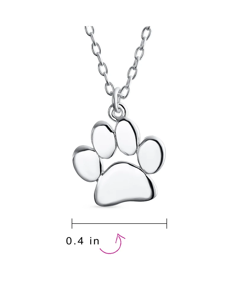 Bling Jewelry Bff Animal Lover Pet Dog Cat Paw Print Stud Earrings Pendant Set Sterling Silver
