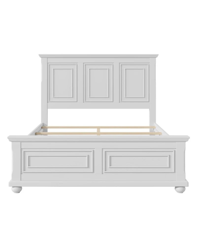 Streamdale Furniture Vintage Pinewood Queen Bed Frame, White