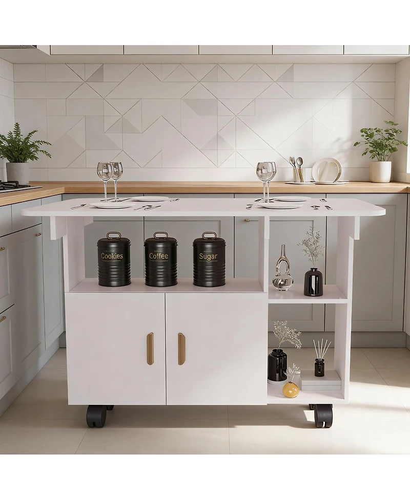 Streamdale Furniture Modern Movable Folding Dining Table for Small Spaces