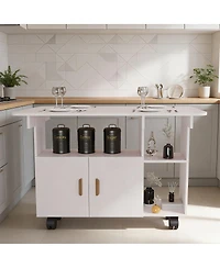 Streamdale Furniture Modern Movable Folding Dining Table for Small Spaces