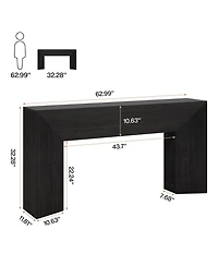 Tribesigns Console Table for Entryway, 63 Inches Extra Long Black Wooden Sofa Table for Living Room, Modern Hallway Foyer Table