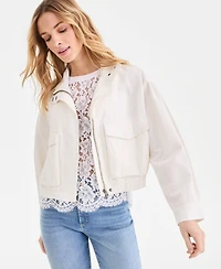 I.n.c. International Concepts Women's Denim Bomber Jacket, Macy's Exclusive