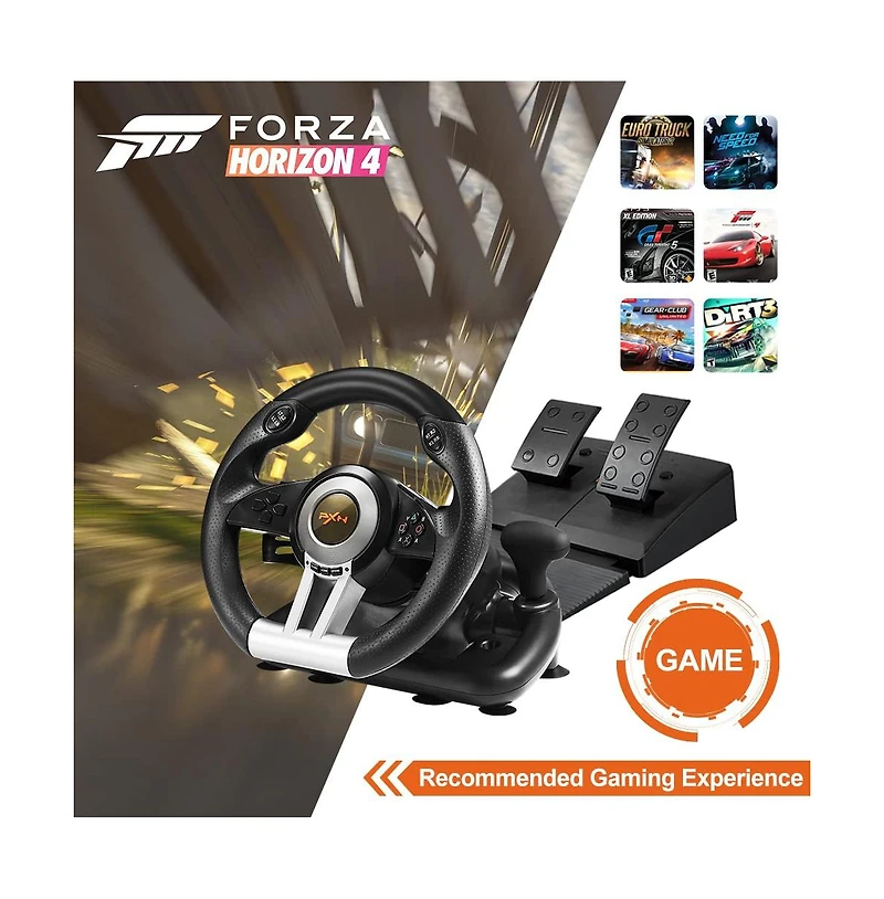 Pxn V3 Pro 180 Usb Black Racing Wheel With Pedals.