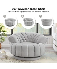 Streamdale Furniture Swivel Accent Chair 360degree(s) Round Club Chair for Living Room/Bedroom