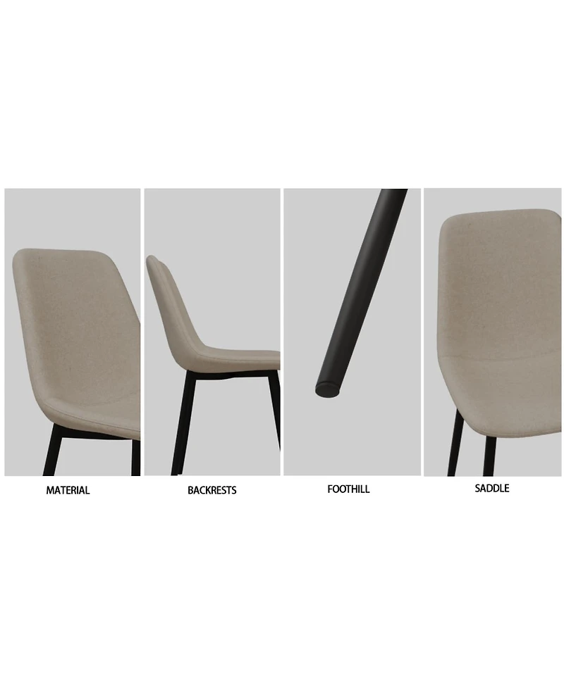 Streamdale Furniture 59" Light Wood Dining Table and 4 Modern Suede Chairs Set