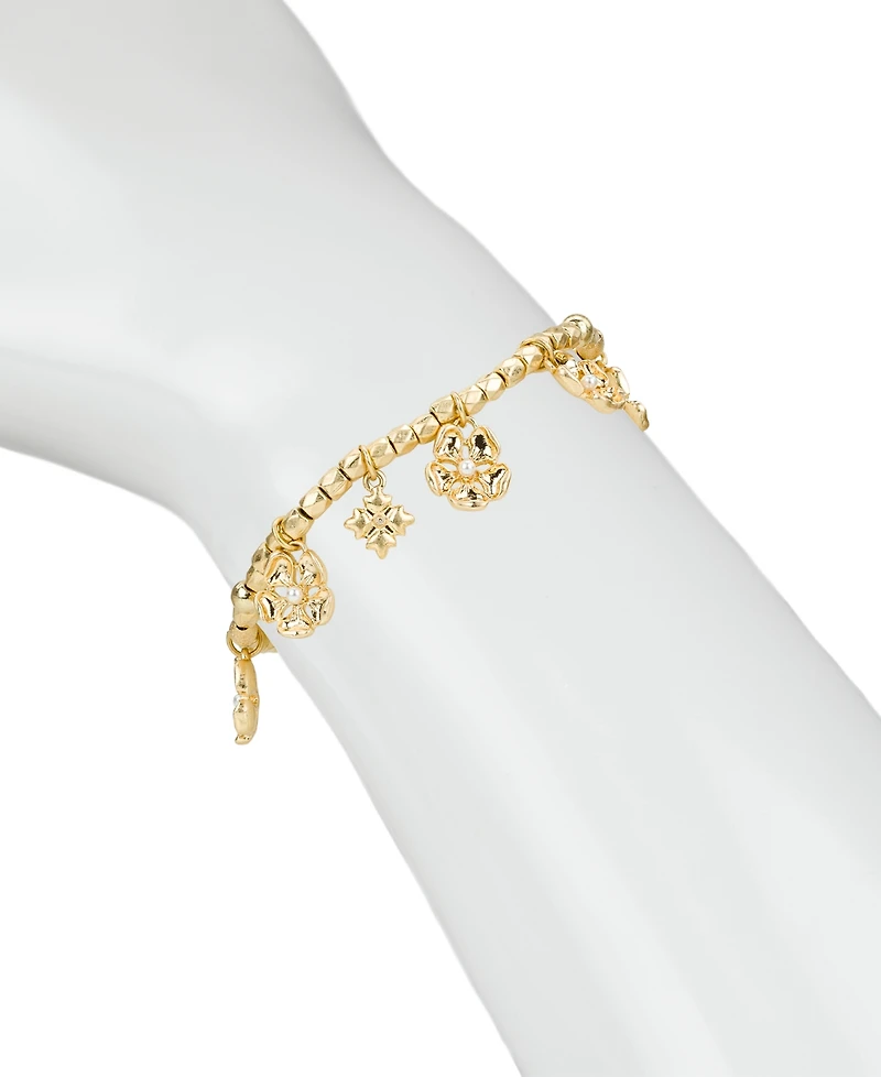 Patricia Nash Gold-Tone Beaded Charm Stretch Bracelet