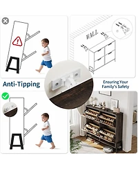 gaomon Cabinet Storage with 4 Flip Drawers, Freestanding Narrow Shoe Storage Organizer with 3-Tier Adjustable Shelves for Entryway