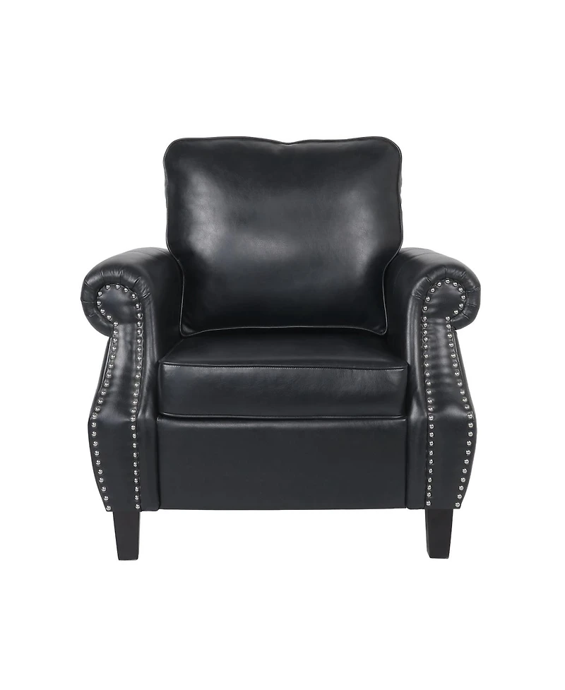 Streamdale Furniture Contemporary Faux Leather Club Chair with Nailhead Accents