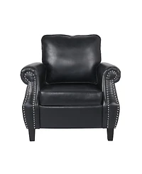 Streamdale Furniture Contemporary Faux Leather Club Chair with Nailhead Accents