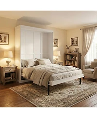 Streamdale Furniture Rotating Queen Murphy Bed with Hidden Storage, Space-Saving Wall for Small Rooms