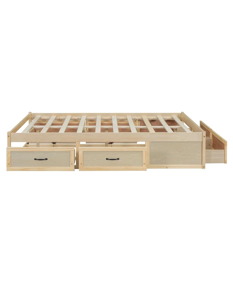 Streamdale Furniture Full Size Platform Bed with 6 Storage Drawers