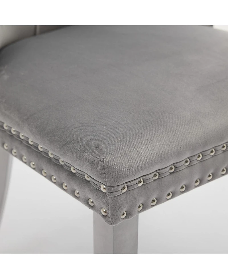 Streamdale Furniture Nikki Collection Modern Velvet Dining Chair Set (2-Pcs)