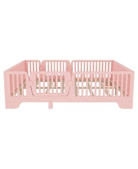 Streamdale Furniture Full Floor Bed with Slats and Fence, Montessori Style