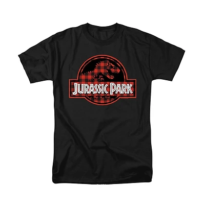 Jurassic Park Men's Plaid Logo T Shirt