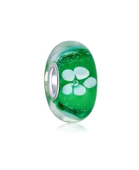 Bling Jewelry Lucky Green Clover & Knot Claddagh Charm Bead Set Sterling Silver for Bracelet