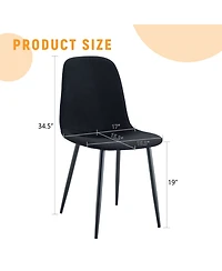 Streamdale Furniture Linen Dining Chairs - Set of 4, Metal Legs