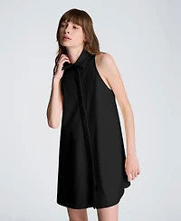 Kenneth Cole Women's Halter Collared Shirt Swing Dress