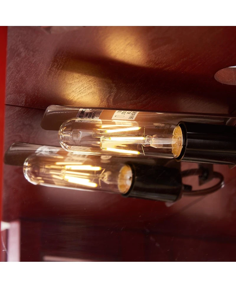 Streamdale Furniture Lighted Corner Curio Cabinet - Glass Display Shelf, Tempered Glass Doors, Adjustable Shelving