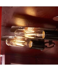 Streamdale Furniture Lighted Corner Curio Cabinet - Glass Display Shelf, Tempered Glass Doors, Adjustable Shelving